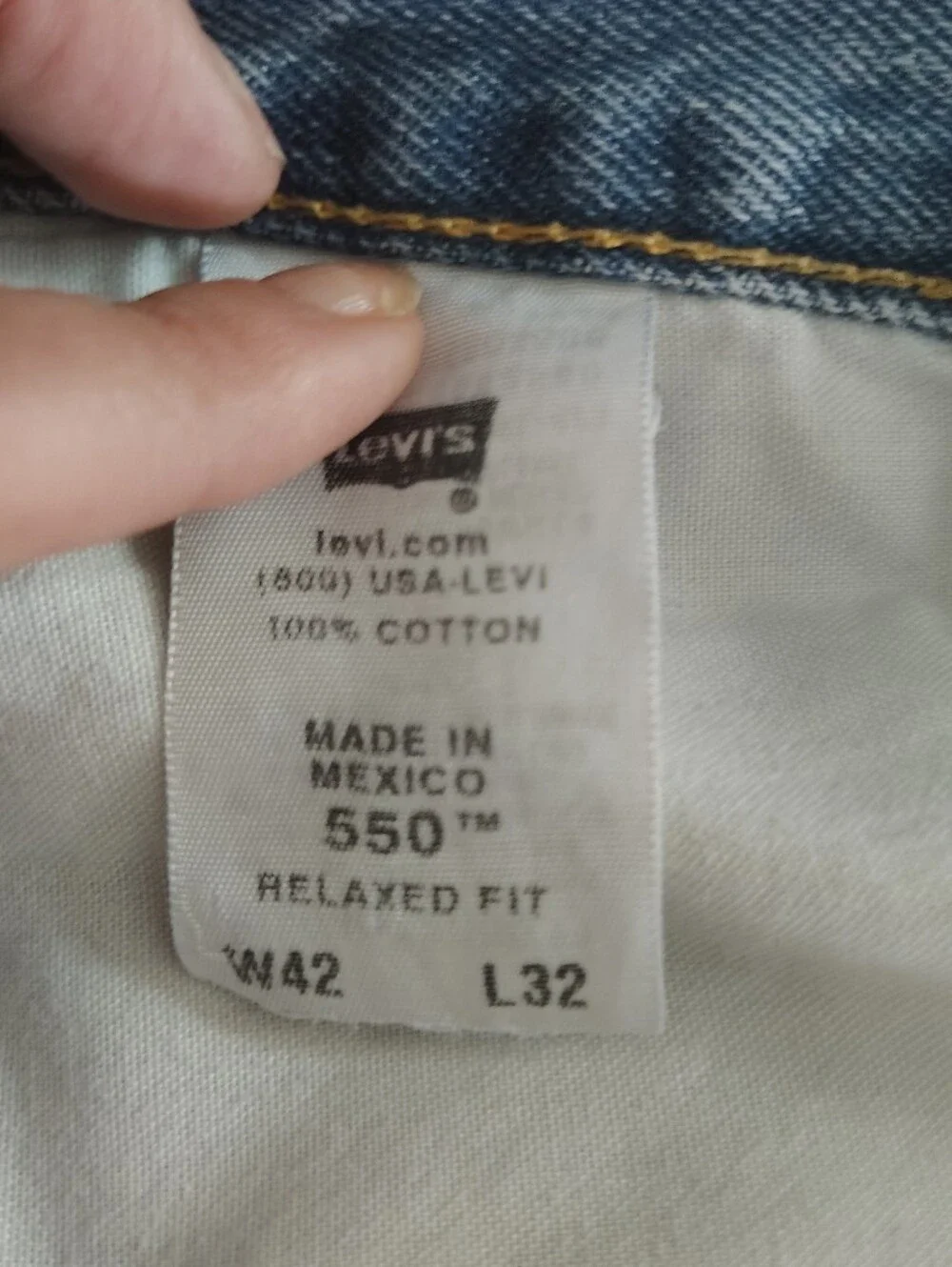 Levi's Light Blue Relaxed Fit Jeans - 550 Men's 42 X 32